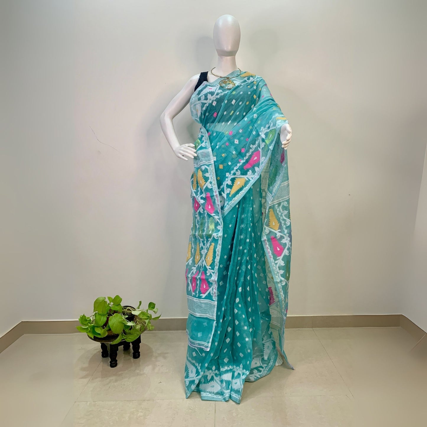 Sky Blue Soft Dhakai Jamdani