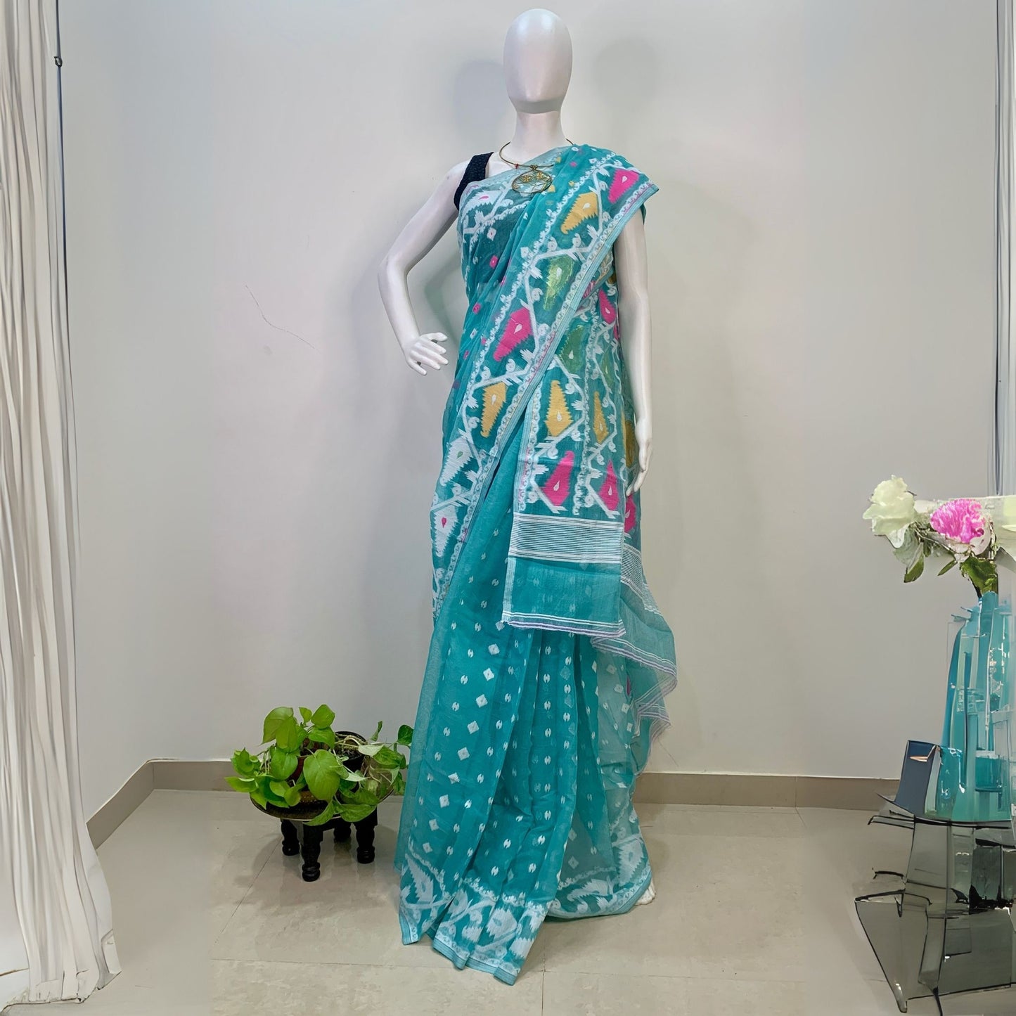 Sky Blue Soft Dhakai Jamdani