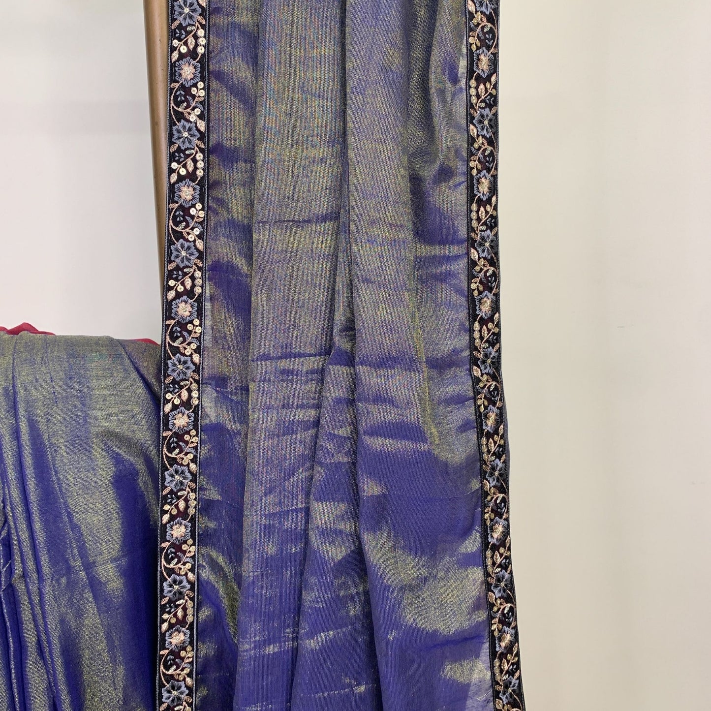 Royal Blue Linen Tissue Saree