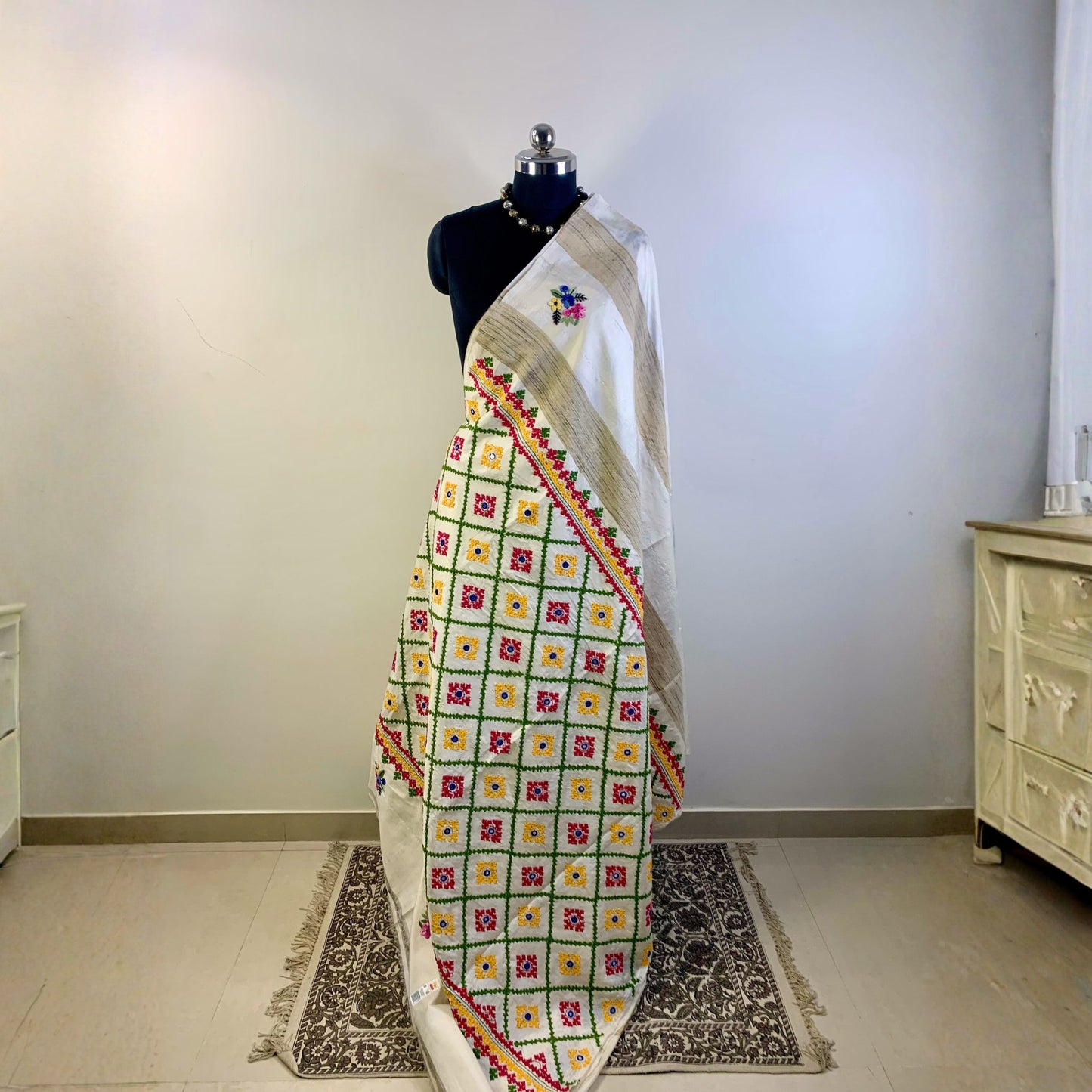 Ketia Tussar Silk Saree – Hand Embroidered