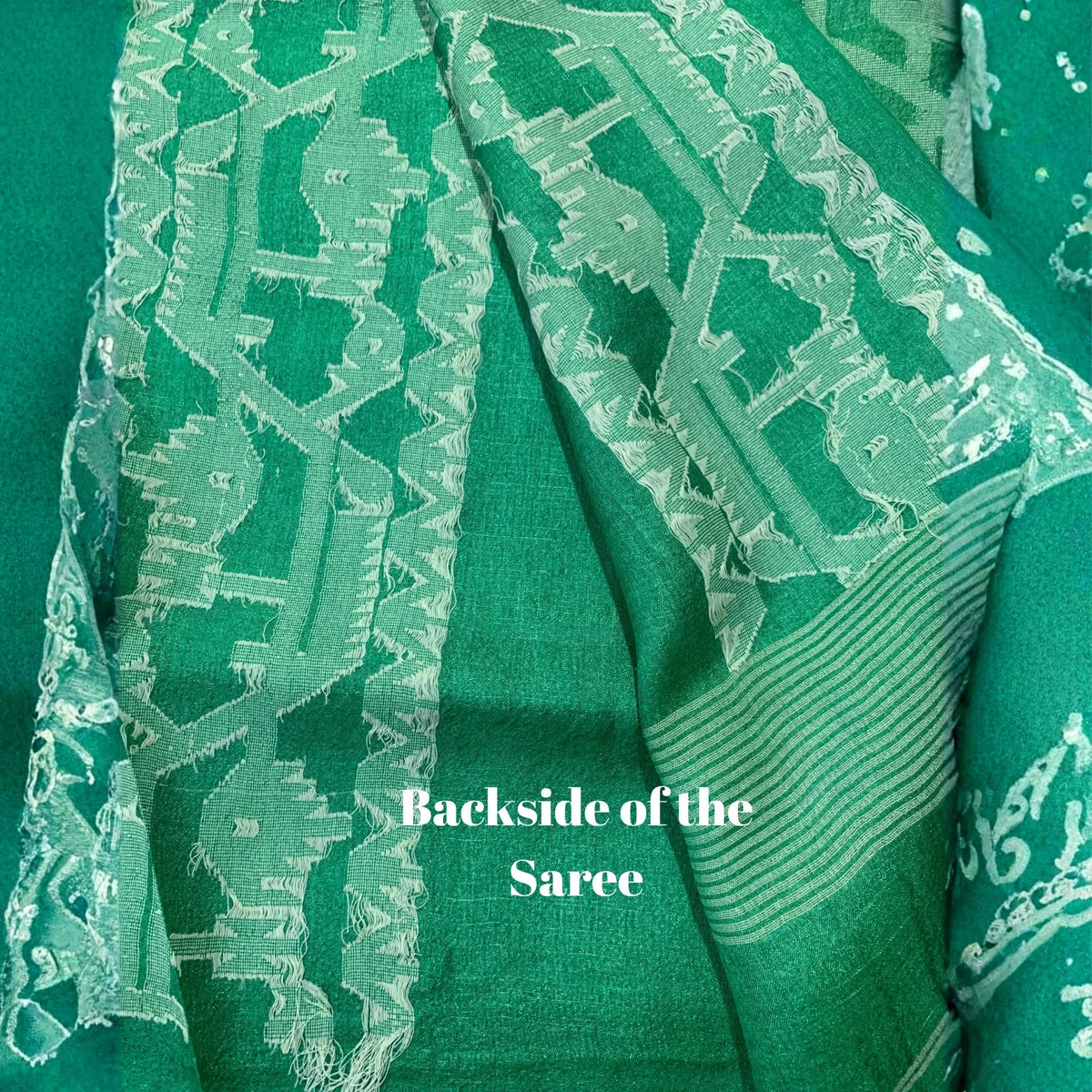 Green Tussar Jamdani Saree -Handloom Sarees- Aananda Collections