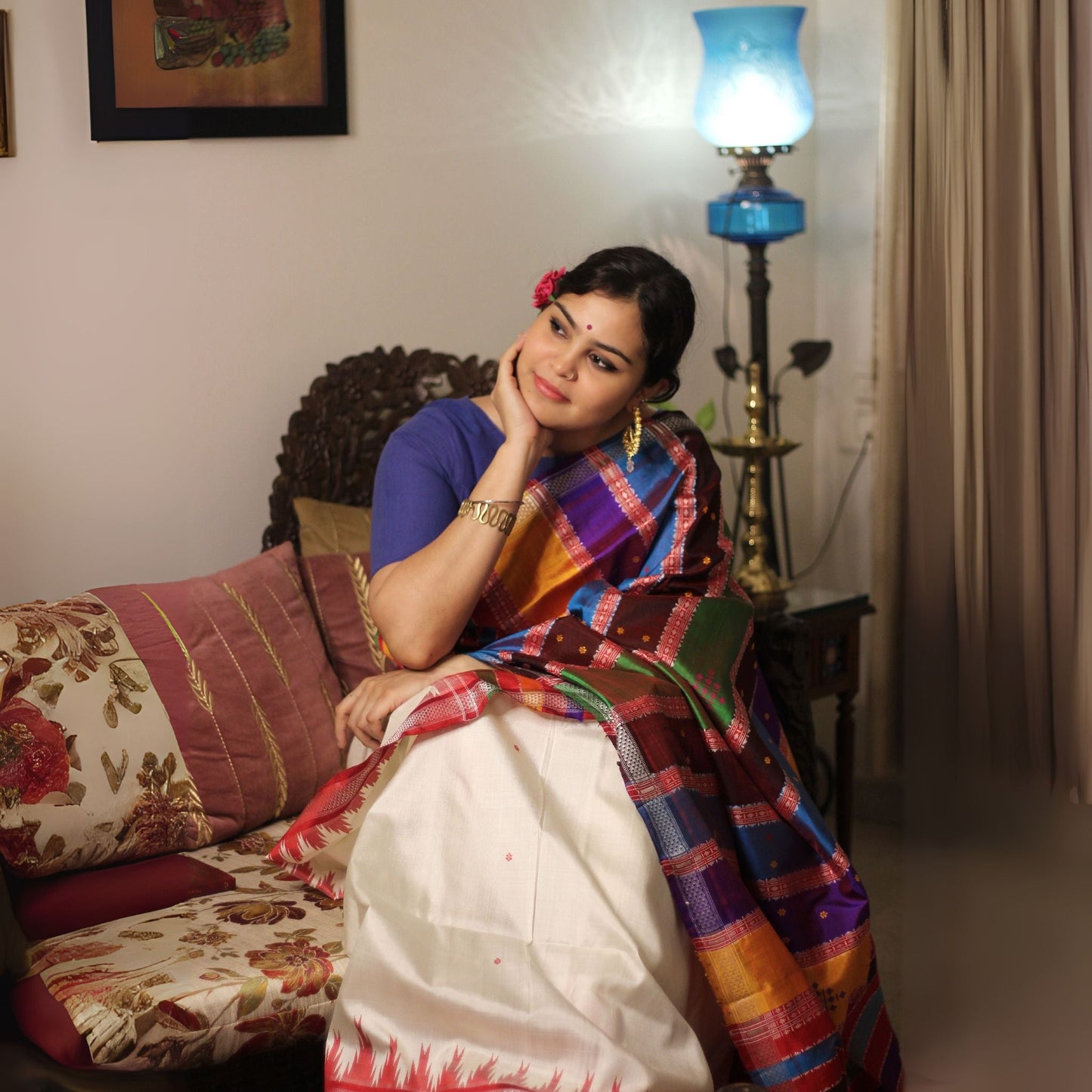 Pure Silk Berhampuri Saree -Handloom Sarees- Aananda Collections