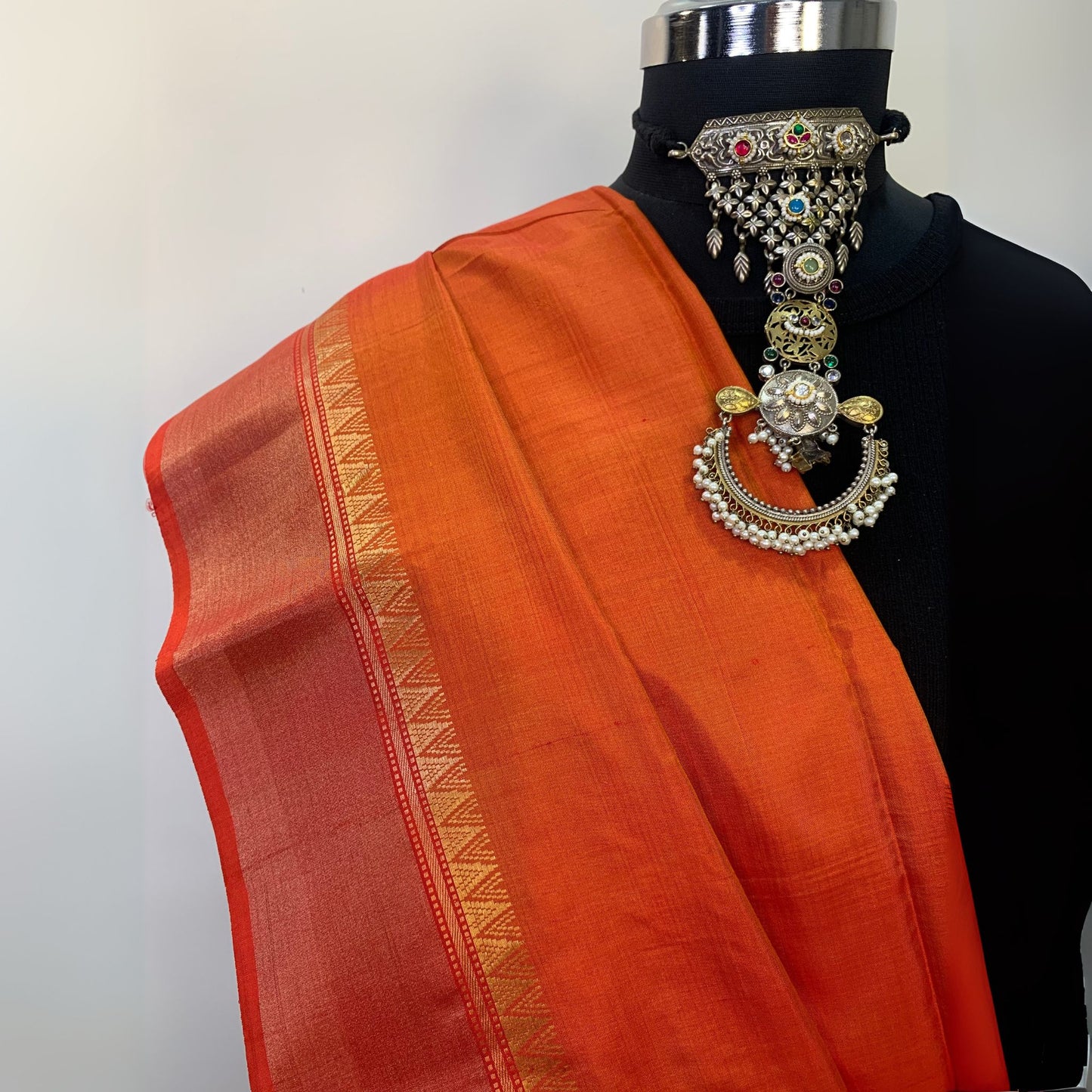 Yellow Katan Silk Saree