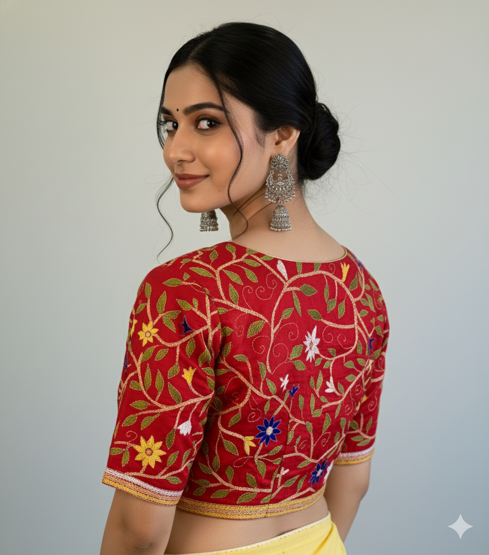 Silk Cotton Kantha work Blouses