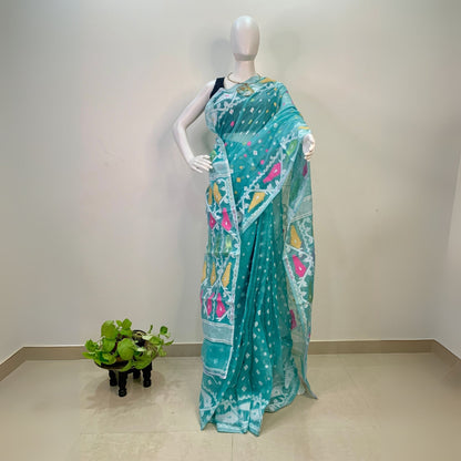 Sky Blue  Soft Dhakai Jamdani
