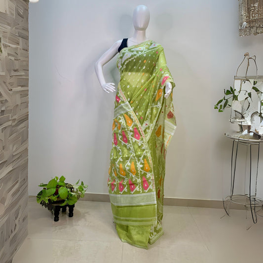 Light Green Soft Dhakai Jamdani