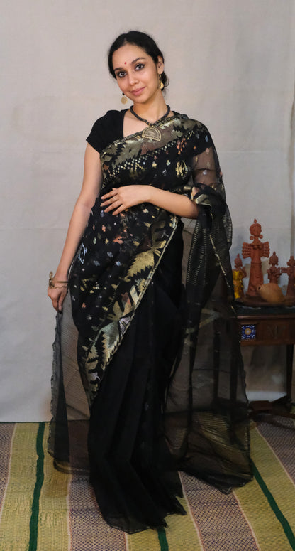 Black Bangladeshi Dhakai Jamdani