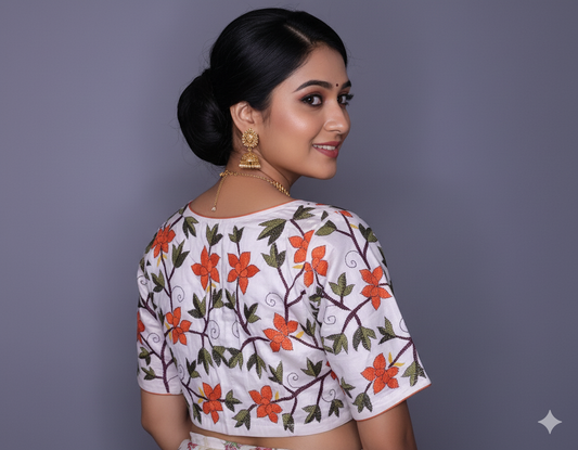 Kantha Work Silk Cotton Blouse