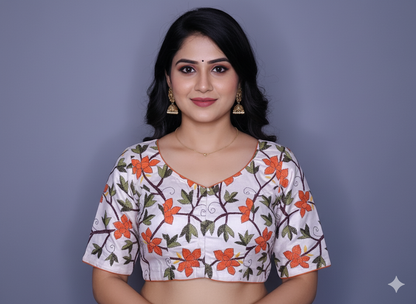 Kantha Work Silk Cotton Blouse