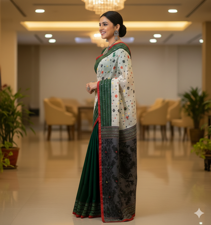 Black & White Designer Soft Dhakai Jamdani