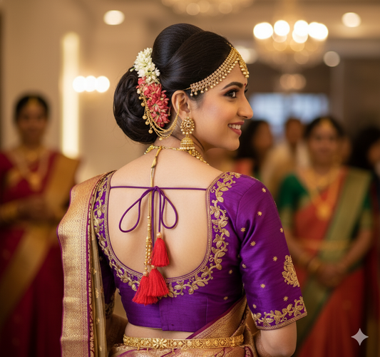 Purple Zari Embroidered Blouse