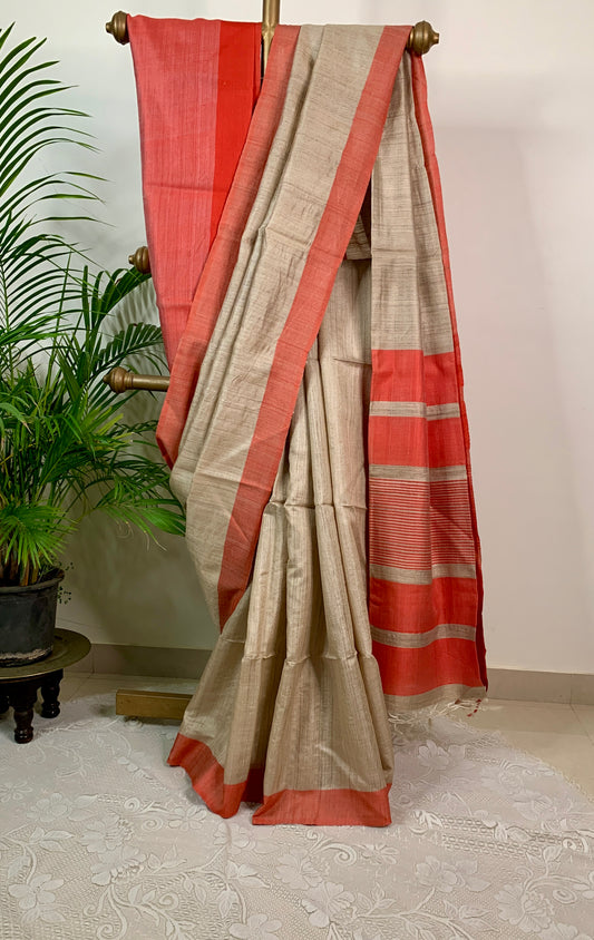 Pure Gachhi Tussar Saree