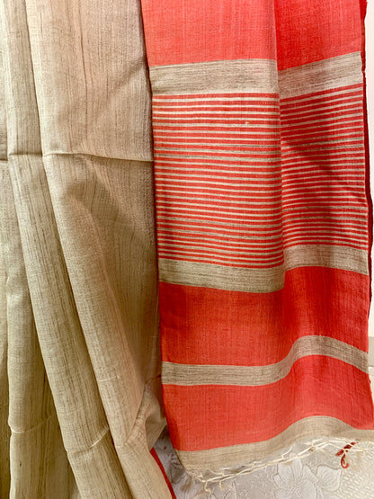 Pure Gachhi Tussar Saree