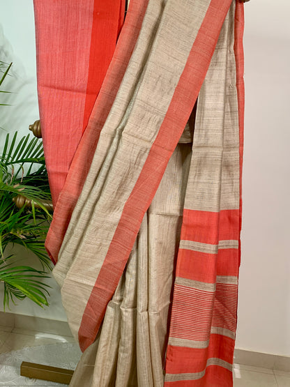 Pure Gachhi Tussar Saree