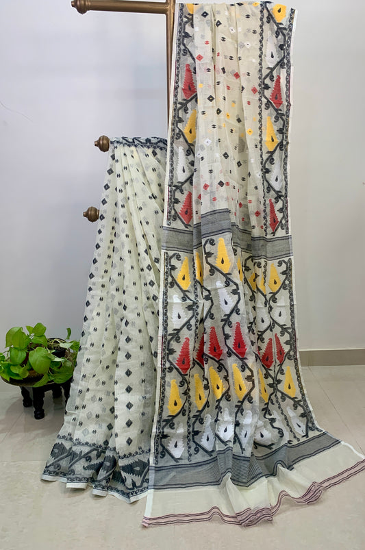 White Soft Dhakai Jamdani