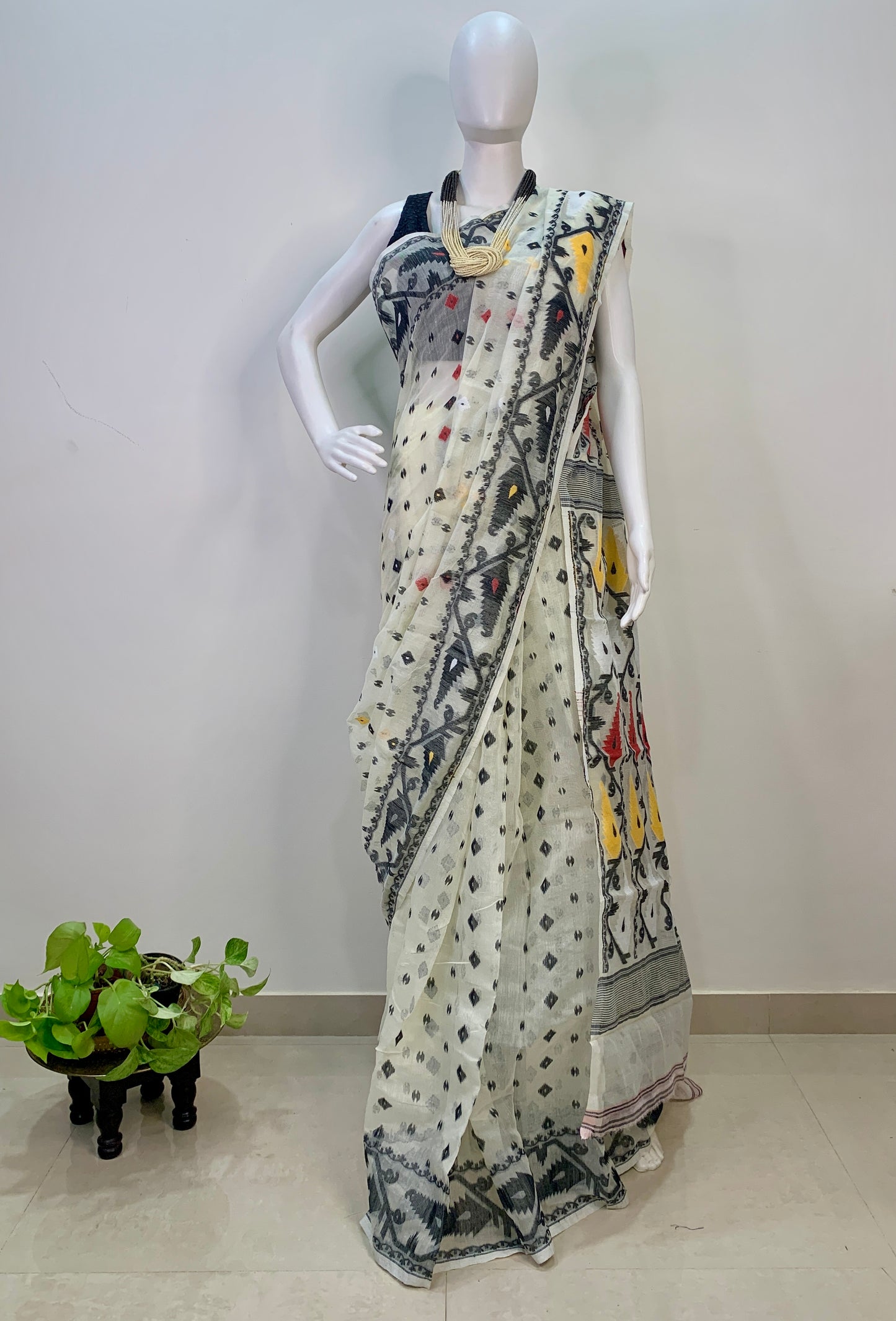 White Soft Dhakai Jamdani