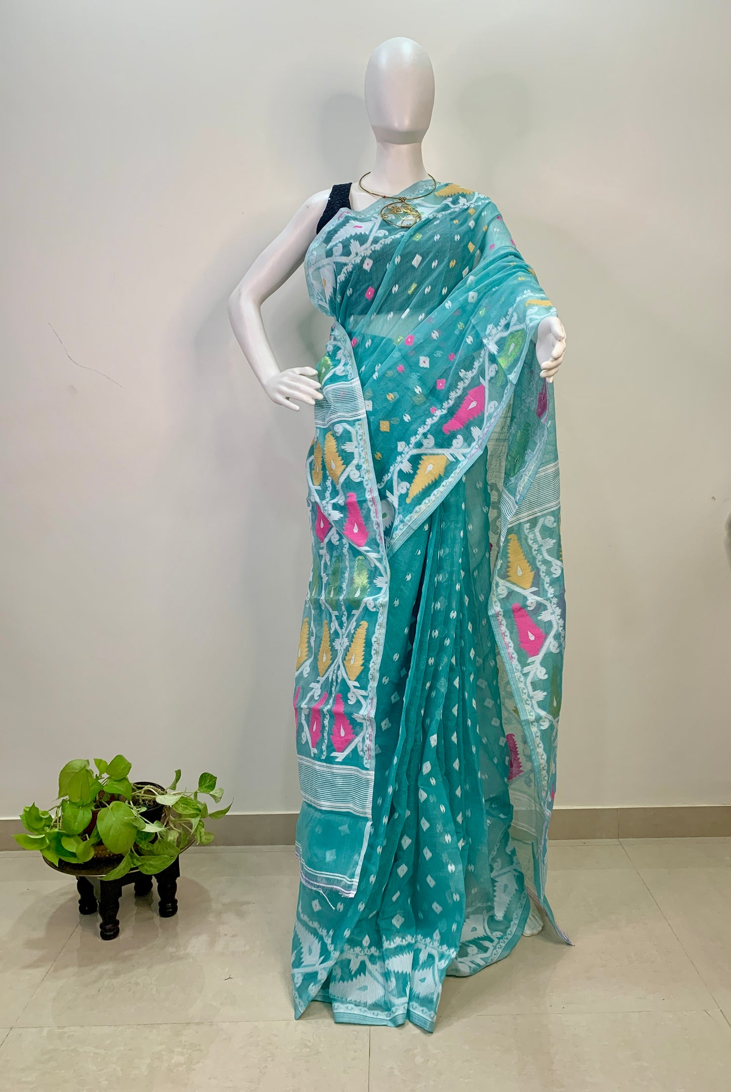 Sky Blue  Soft Dhakai Jamdani