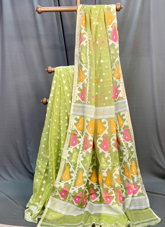 Light Green Soft Dhakai Jamdani