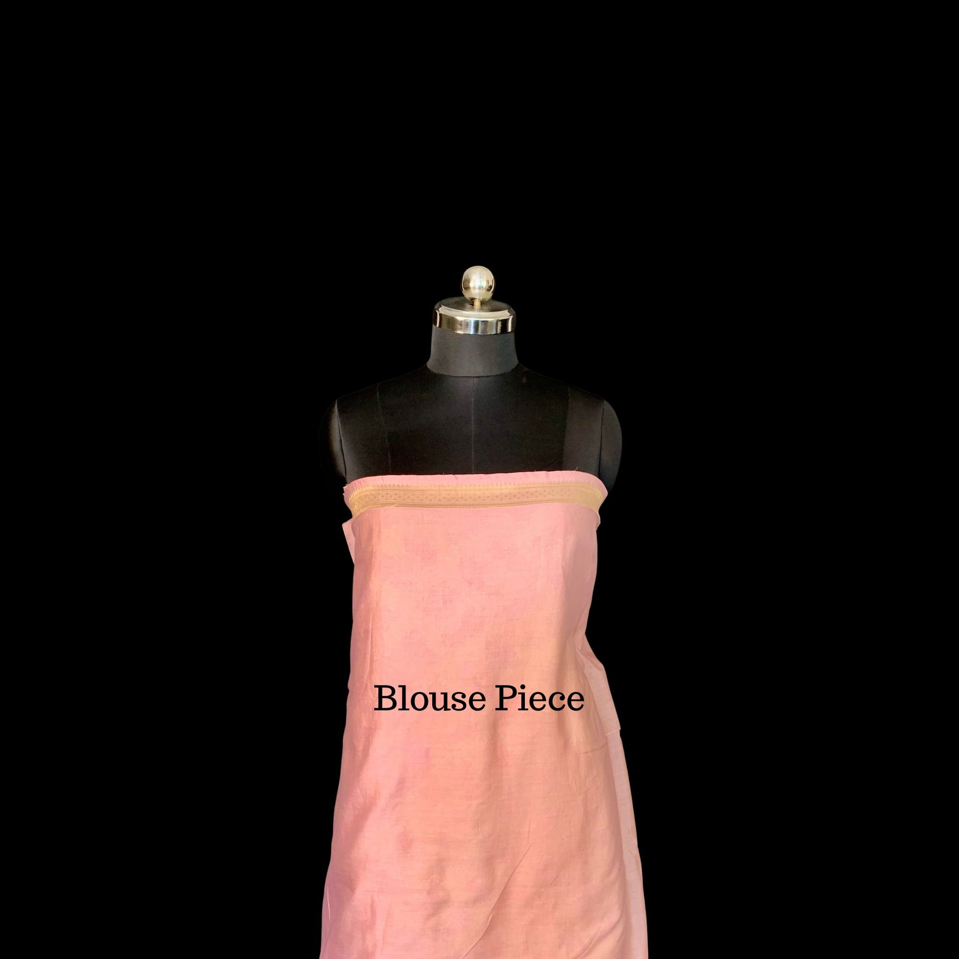 Peach Cotton Chanderi Rangkat Banarasi Saree