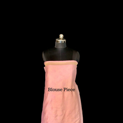 Peach Cotton Chanderi Rangkat Banarasi Saree