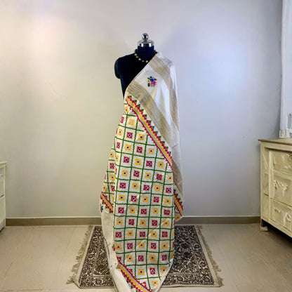Ketia Tussar Silk Saree –  Hand Embroidered
