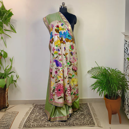 Mint Green Katan Silk Saree