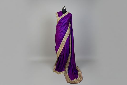 Purple Designer Katan Silk Saree