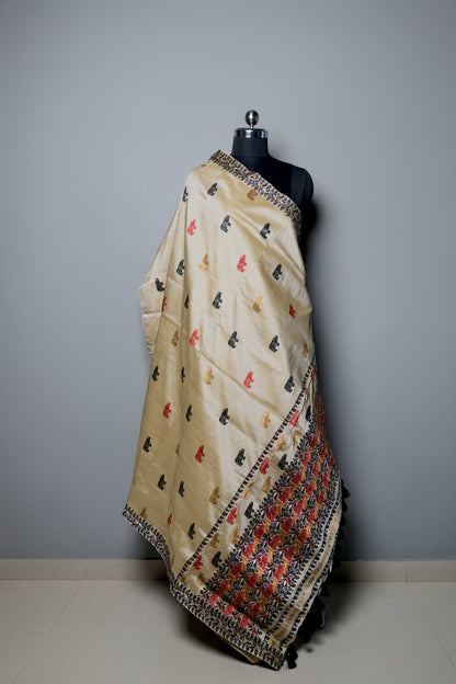 Black & Red Art Silk Saree