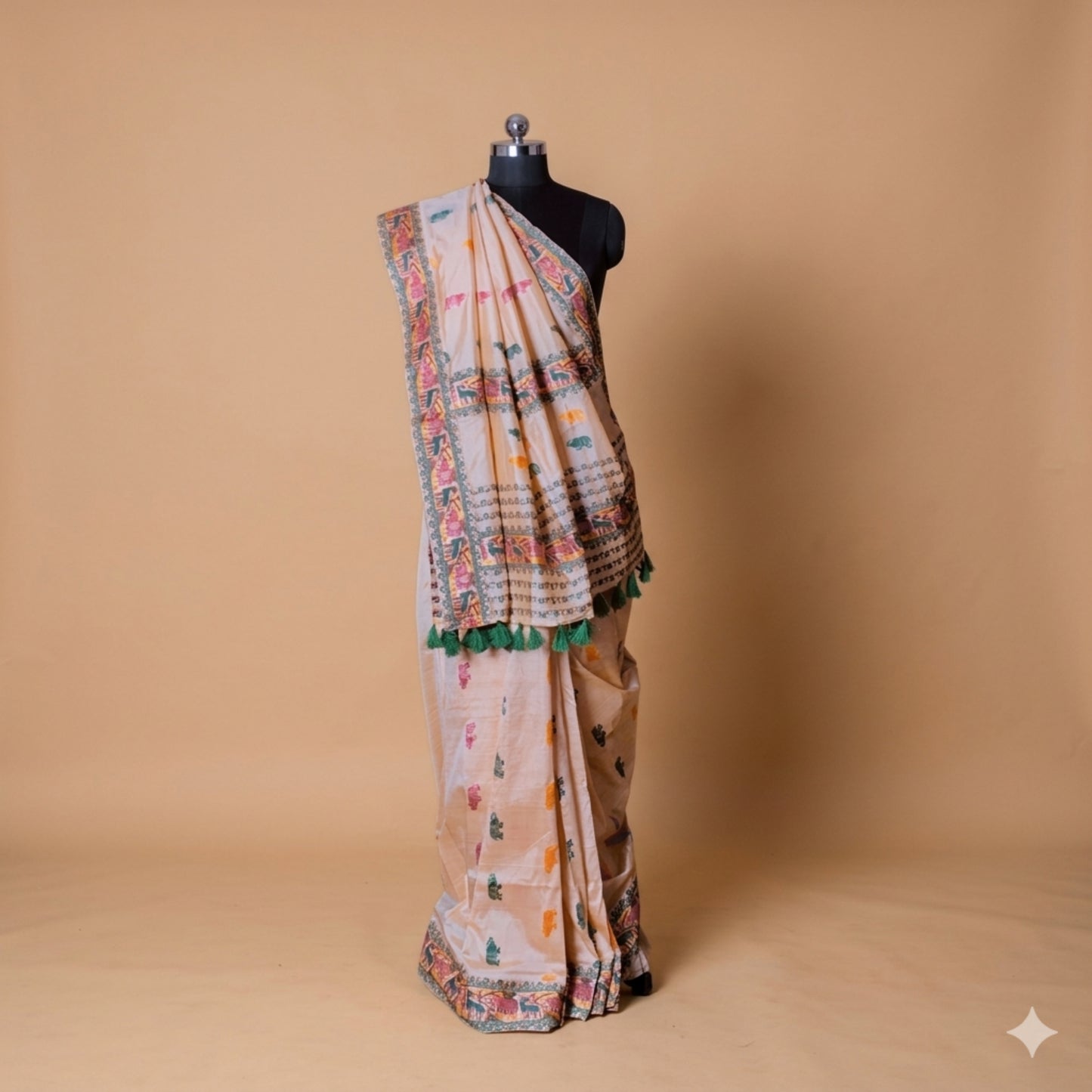 Red & Green Art Silk Saree
