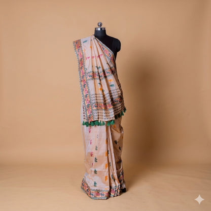 Red & Green Art Silk Saree