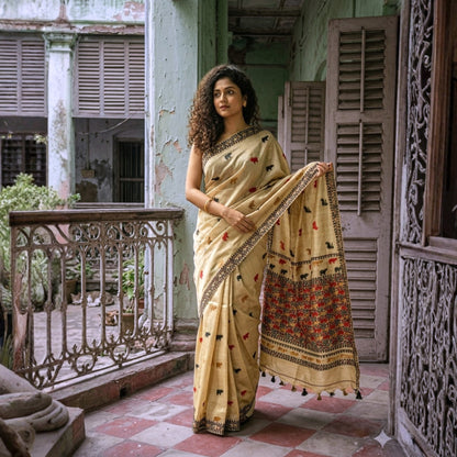 Black & Red Art Silk Saree