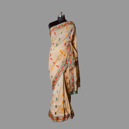 Red & Green Art Silk Saree