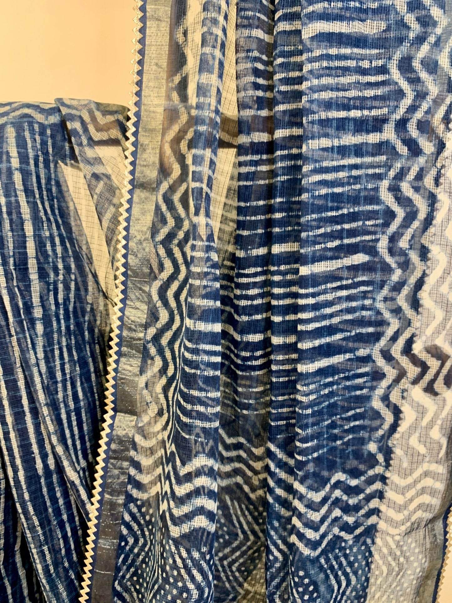 Bagru Printed Indigo Cotton Kota Saree -Handloom Sarees- Aananda Collections