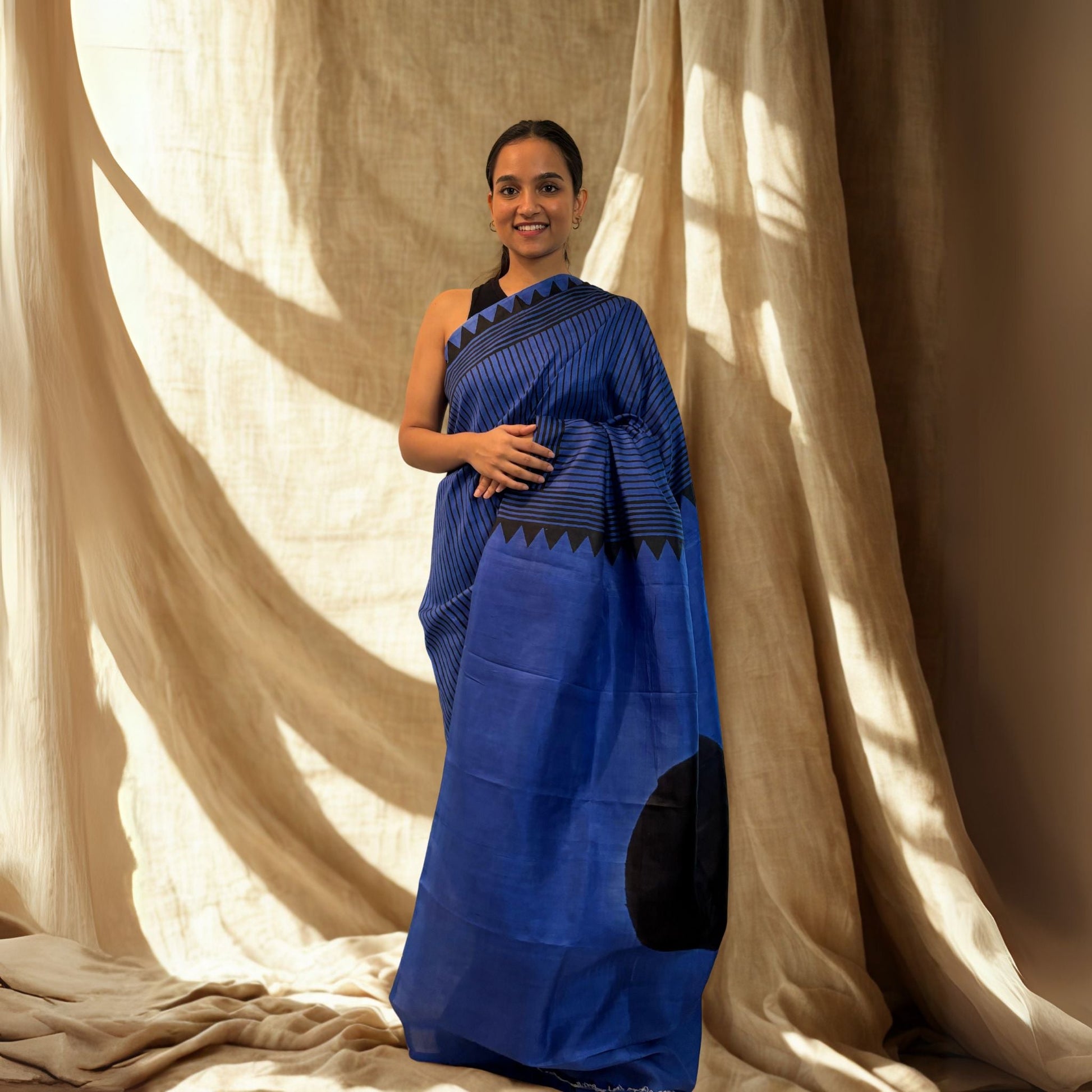 Blue Pure Silk Saree -Handloom Sarees- Aananda Collections
