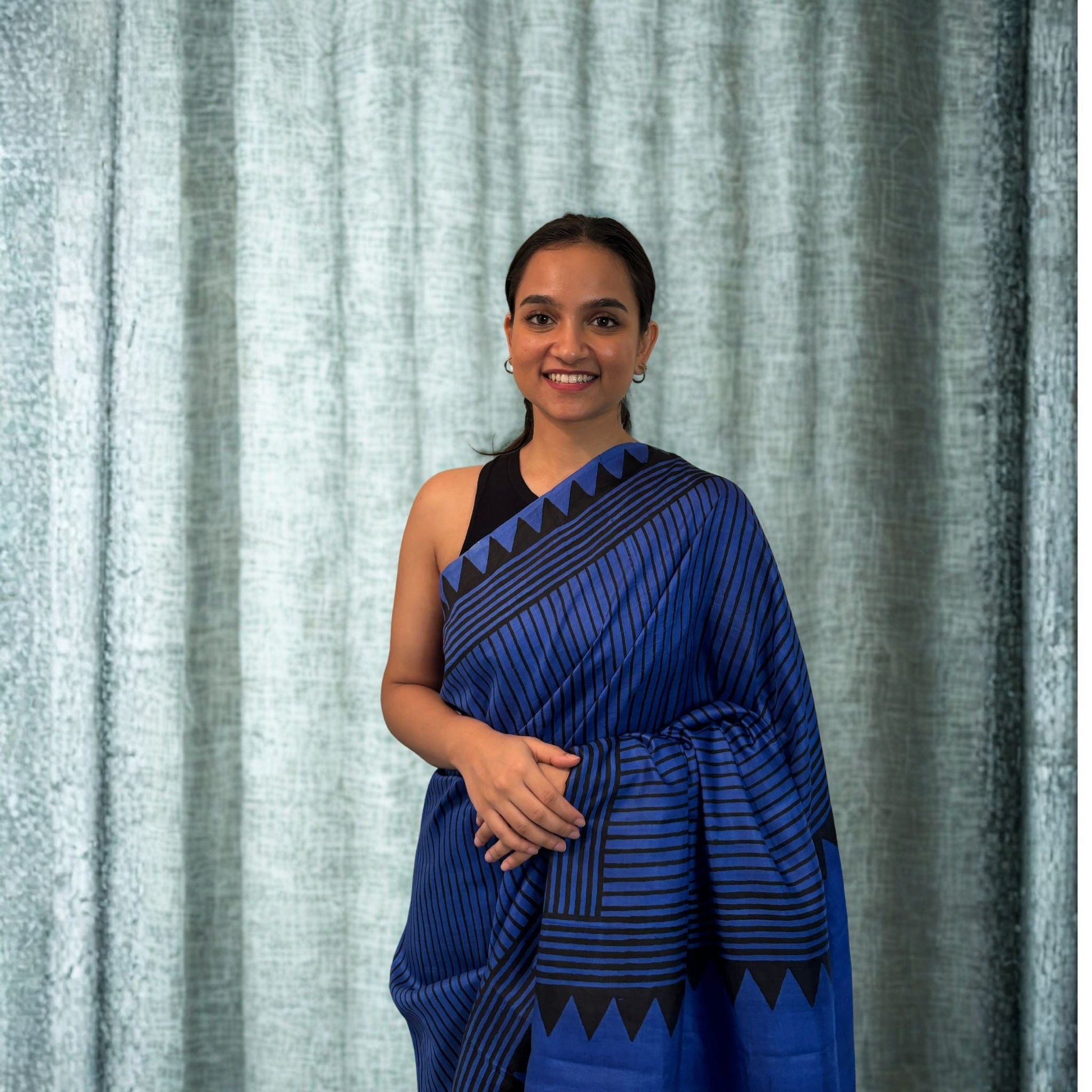 Blue Pure Silk Saree -Handloom Sarees- Aananda Collections