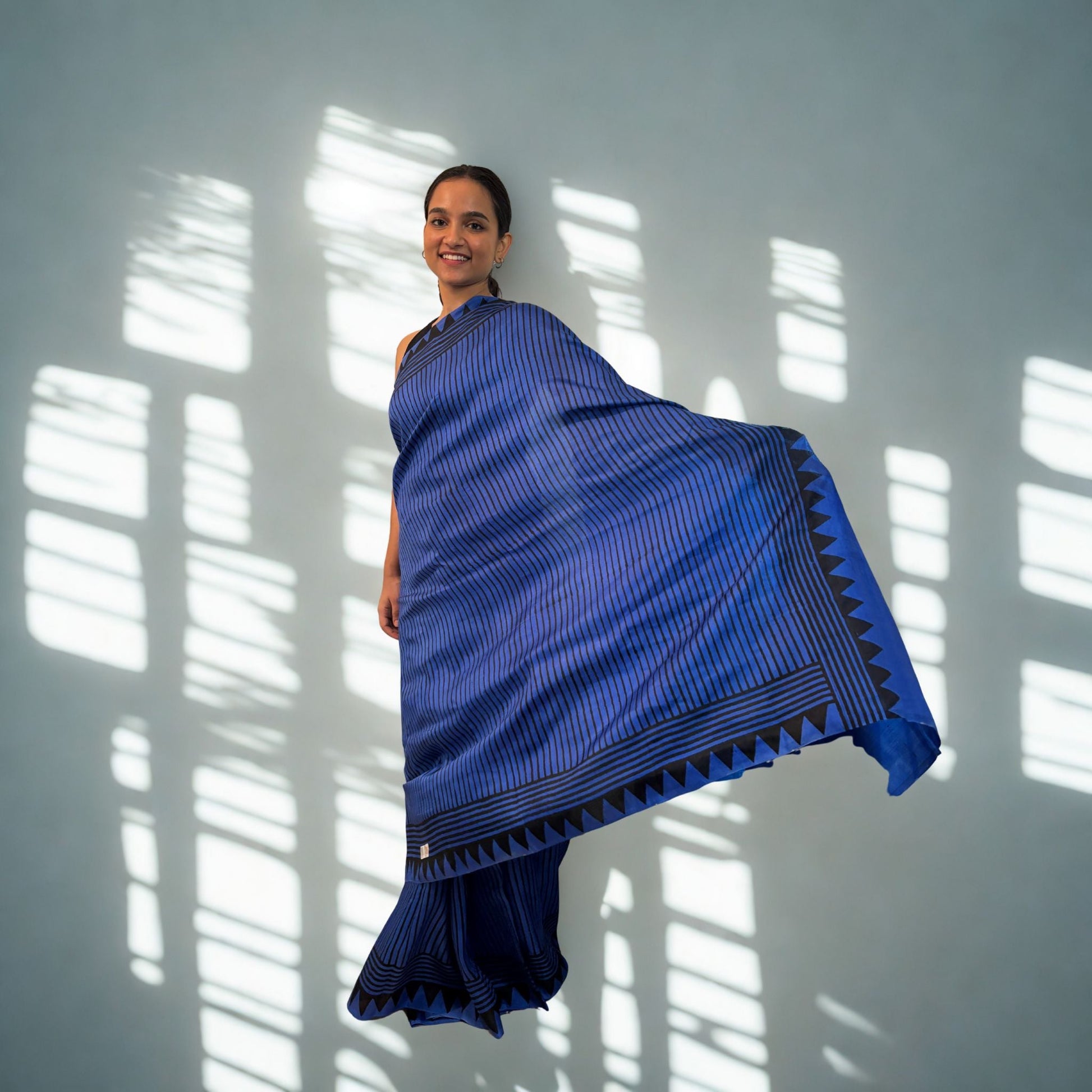 Blue Pure Silk Saree -Handloom Sarees- Aananda Collections