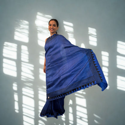 Blue Pure Silk Saree -Handloom Sarees- Aananda Collections