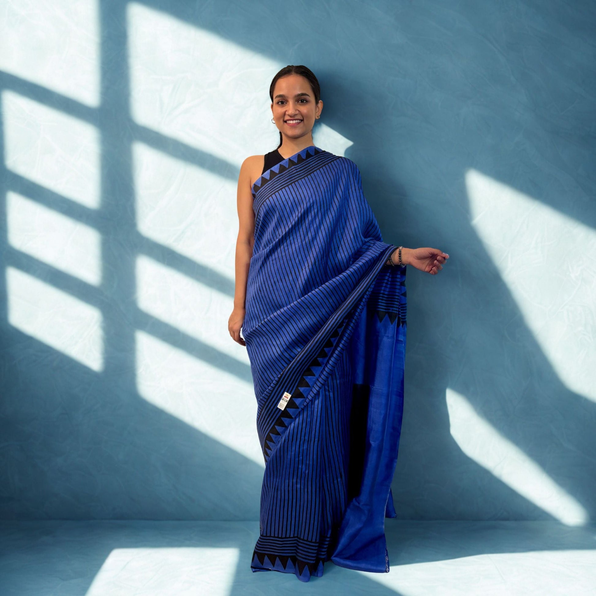 Blue Pure Silk Saree -Handloom Sarees- Aananda Collections