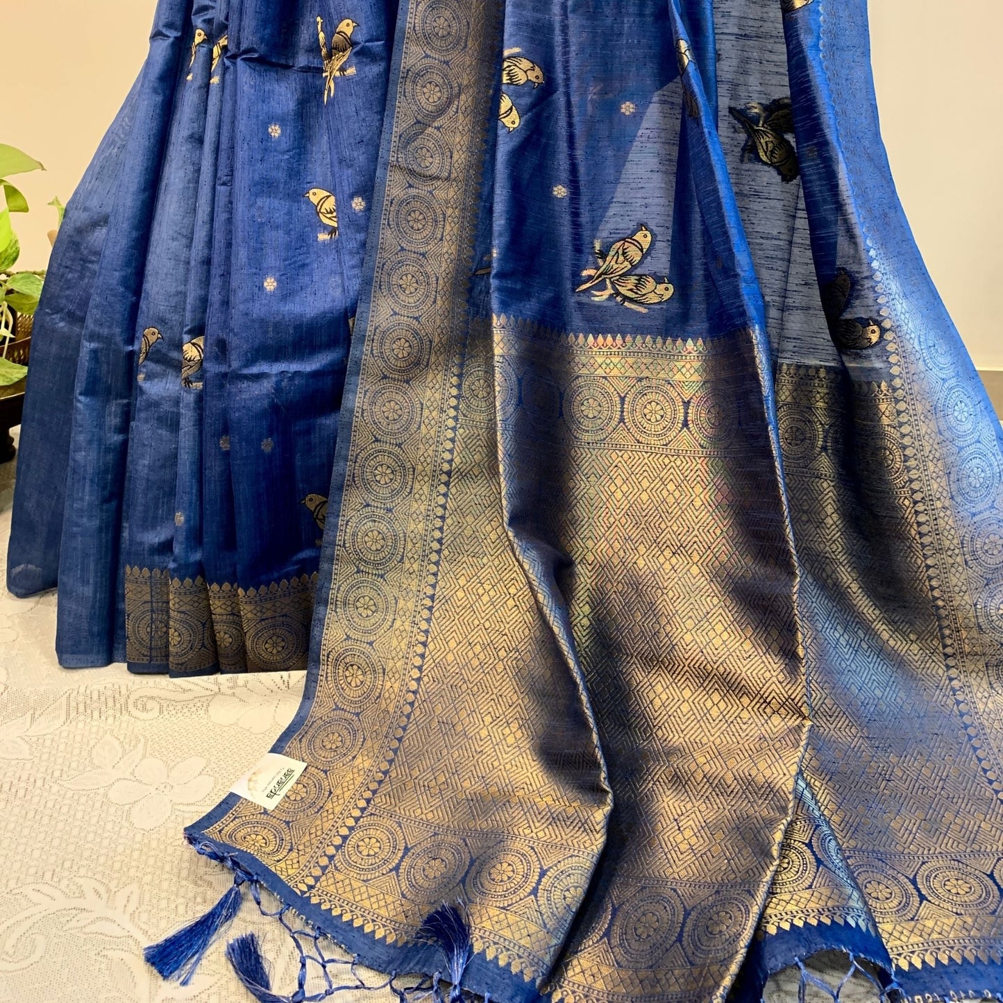 Cobalt Blue Dola Silk -Handloom Sarees- Aananda Collections
