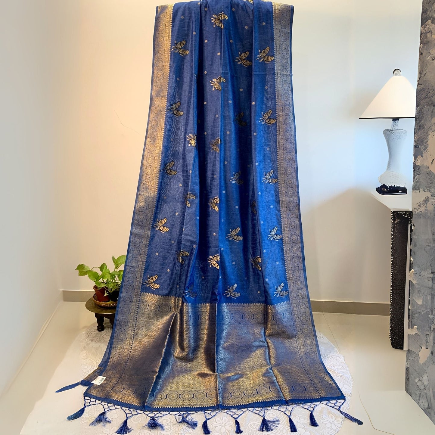 Cobalt Blue Dola Silk -Handloom Sarees- Aananda Collections