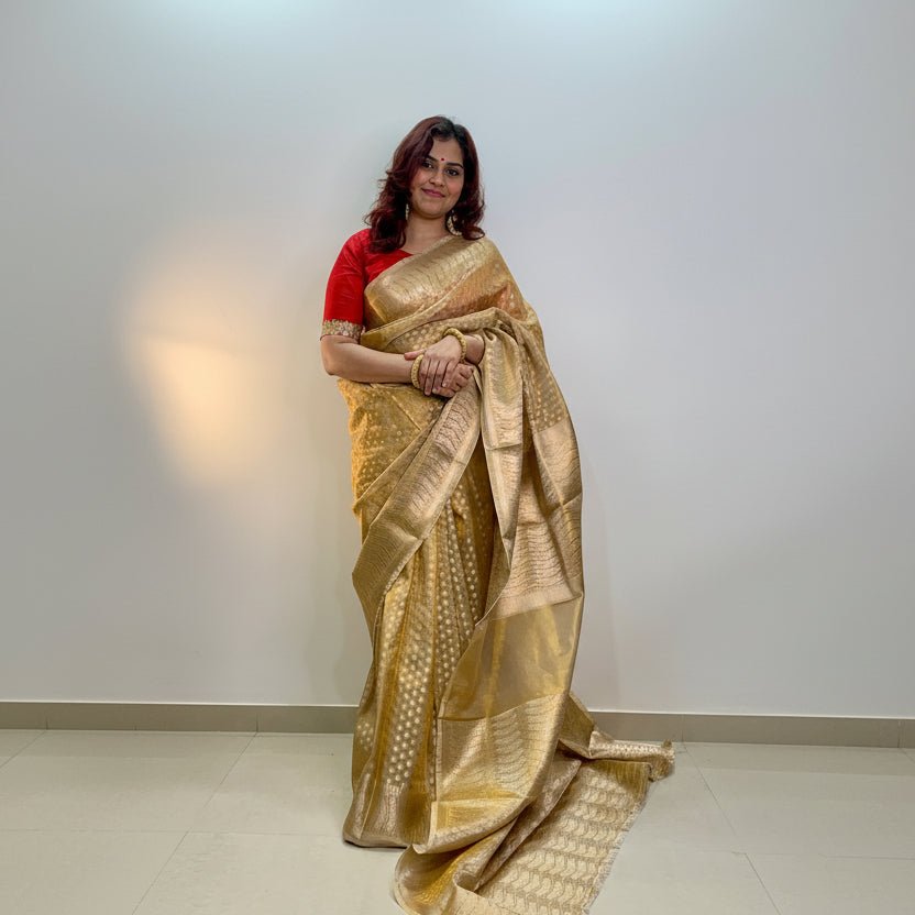 Golden Tissue Silk Saree -Powerloom Sarees- Aananda Collections