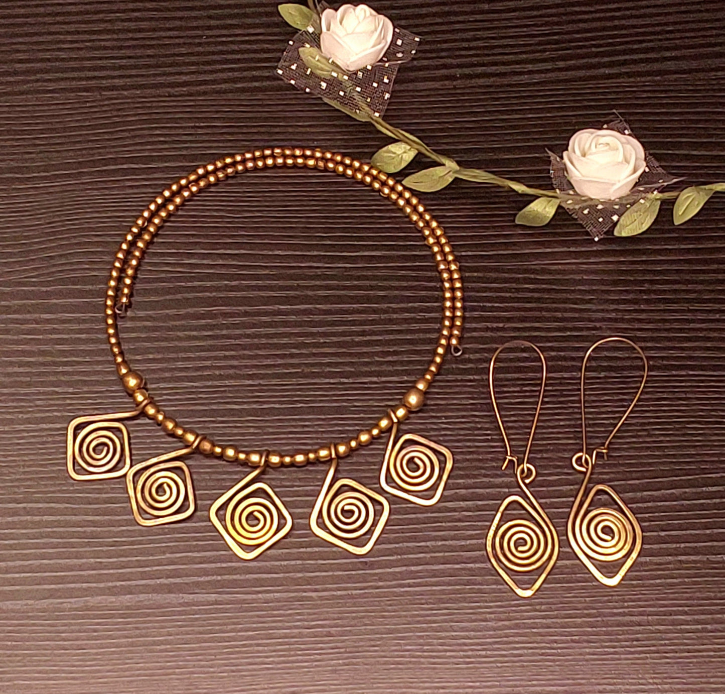 Handcrafted Dokra/Brass Necklace & Earring Set -Jewellery- Aananda Collections