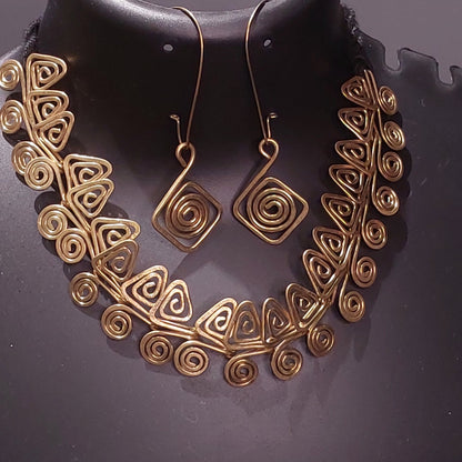 Handcrafted Dokra/Brass Necklace & Earring Set -Jewellery- Aananda Collections