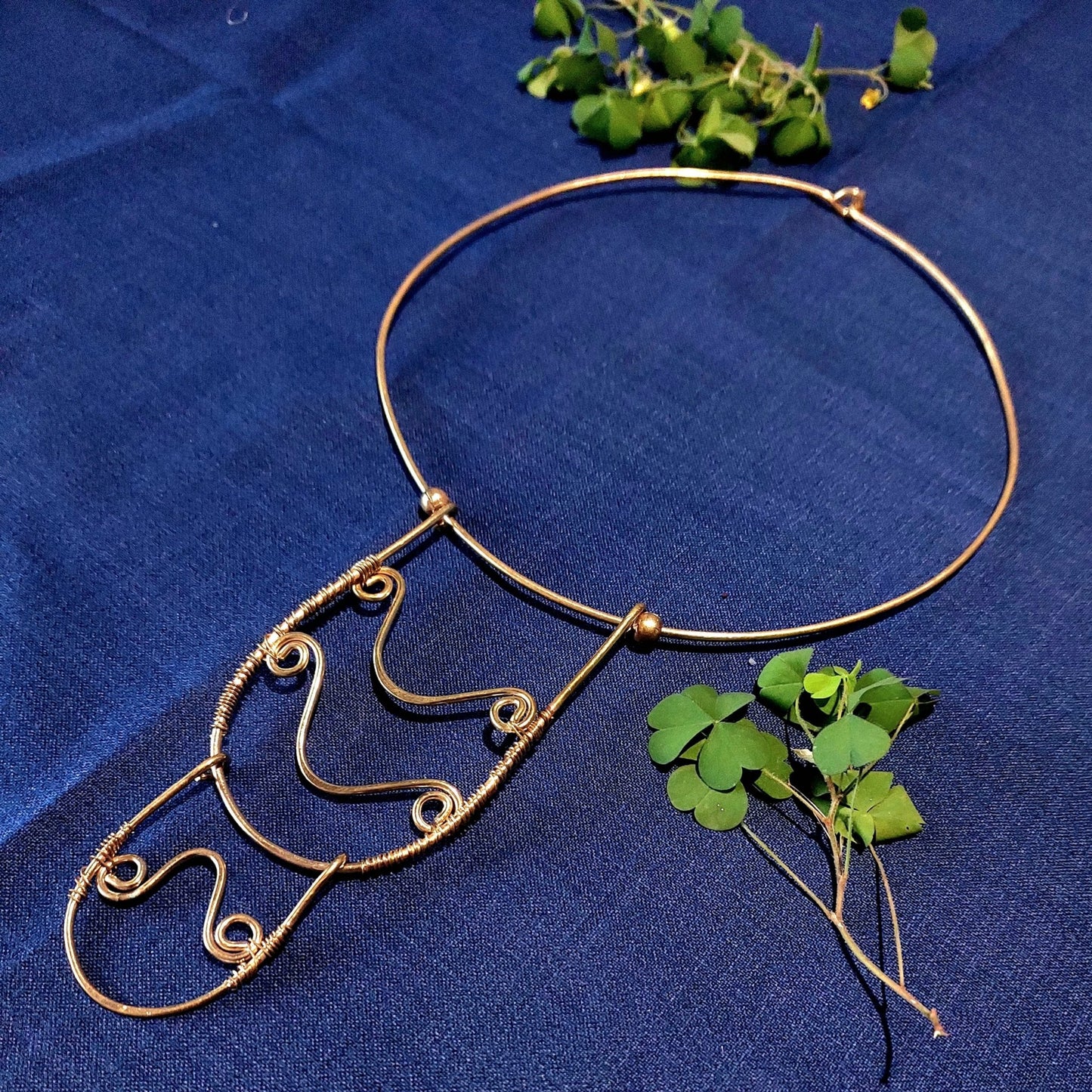 Handcrafted Hansuli in Dokra -Jewellery- Aananda Collections