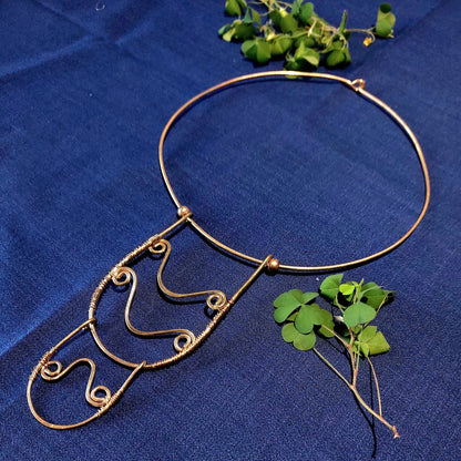 Handcrafted Hansuli in Dokra -Jewellery- Aananda Collections