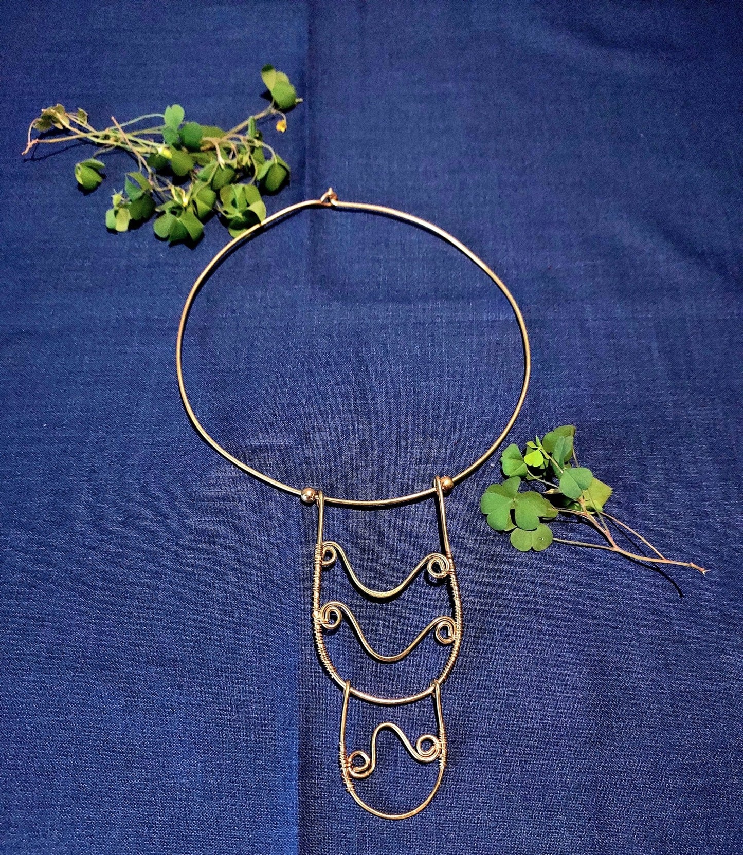 Handcrafted Hansuli in Dokra -Jewellery- Aananda Collections
