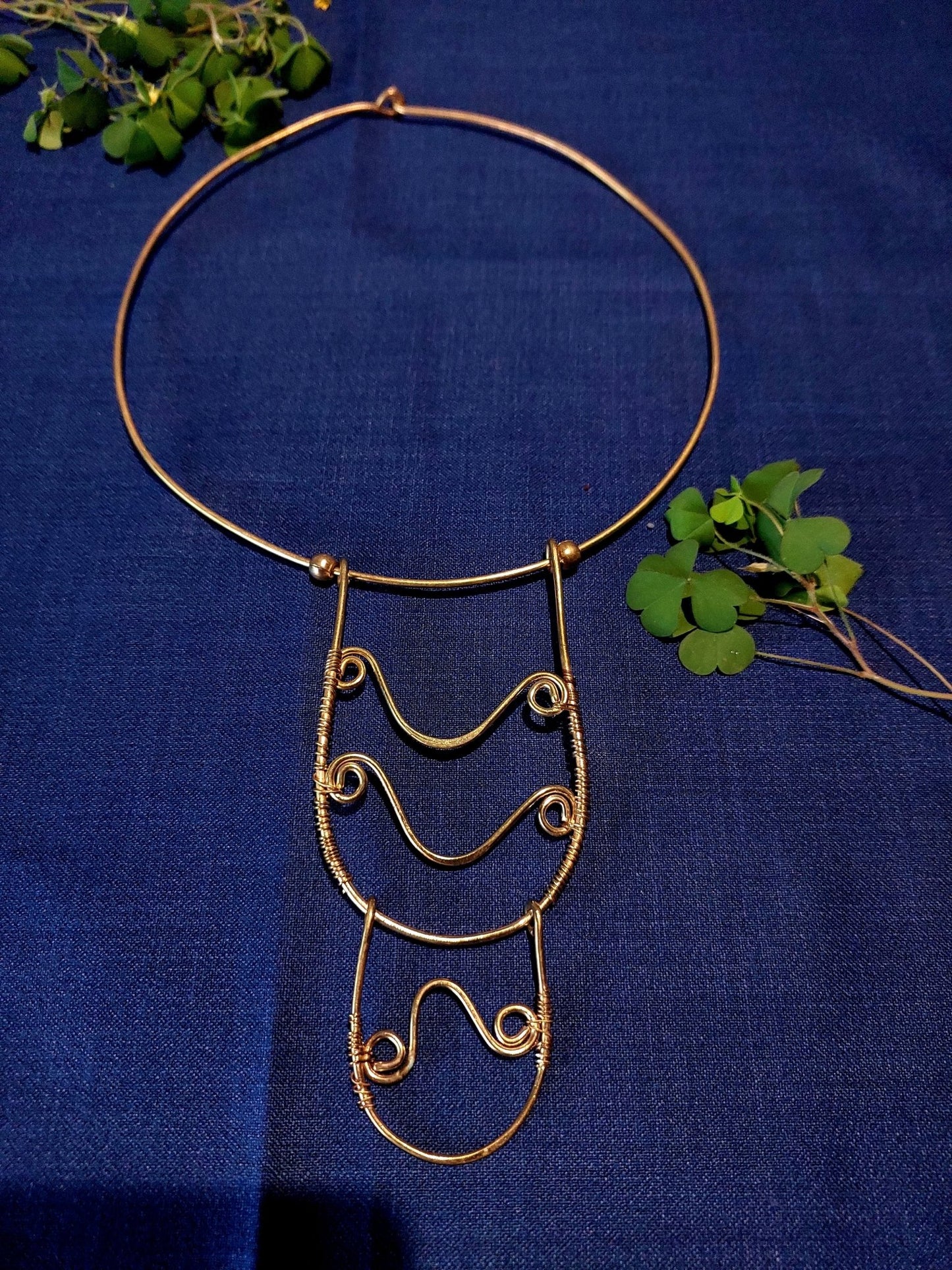 Handcrafted Hansuli in Dokra -Jewellery- Aananda Collections