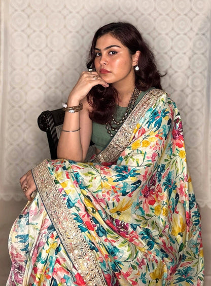 Multi Colour Mul Silk -Powerloom Sarees- Aananda Collections