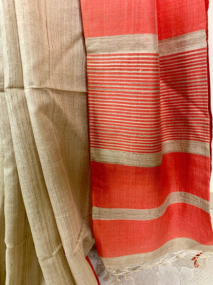 * Pure Gachhi Tussar Saree -Handloom Sarees- Aananda Collections