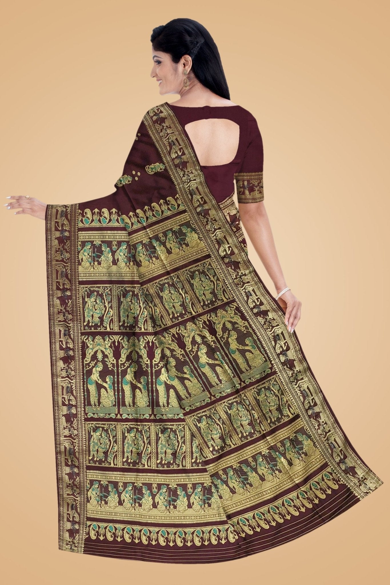 Pure Silk Baluchari Saree -Handloom Sarees- Aananda Collections